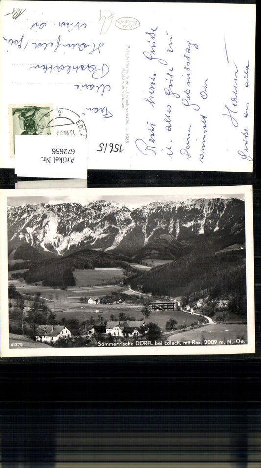 672656,Foto Ak Dörfl b. Edlach mit Rax Reichenau an der Rax
