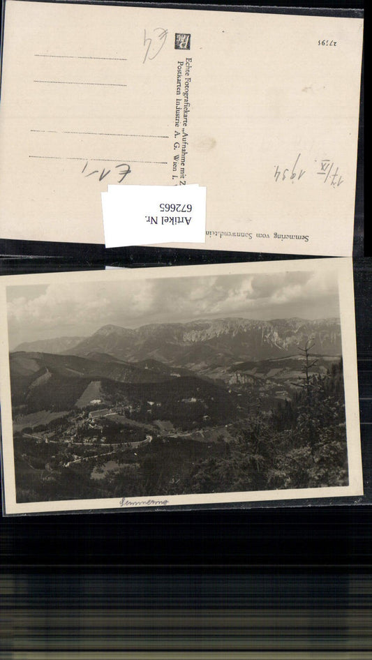 672665,Foto Ak Semmering v. Sonnwendstein