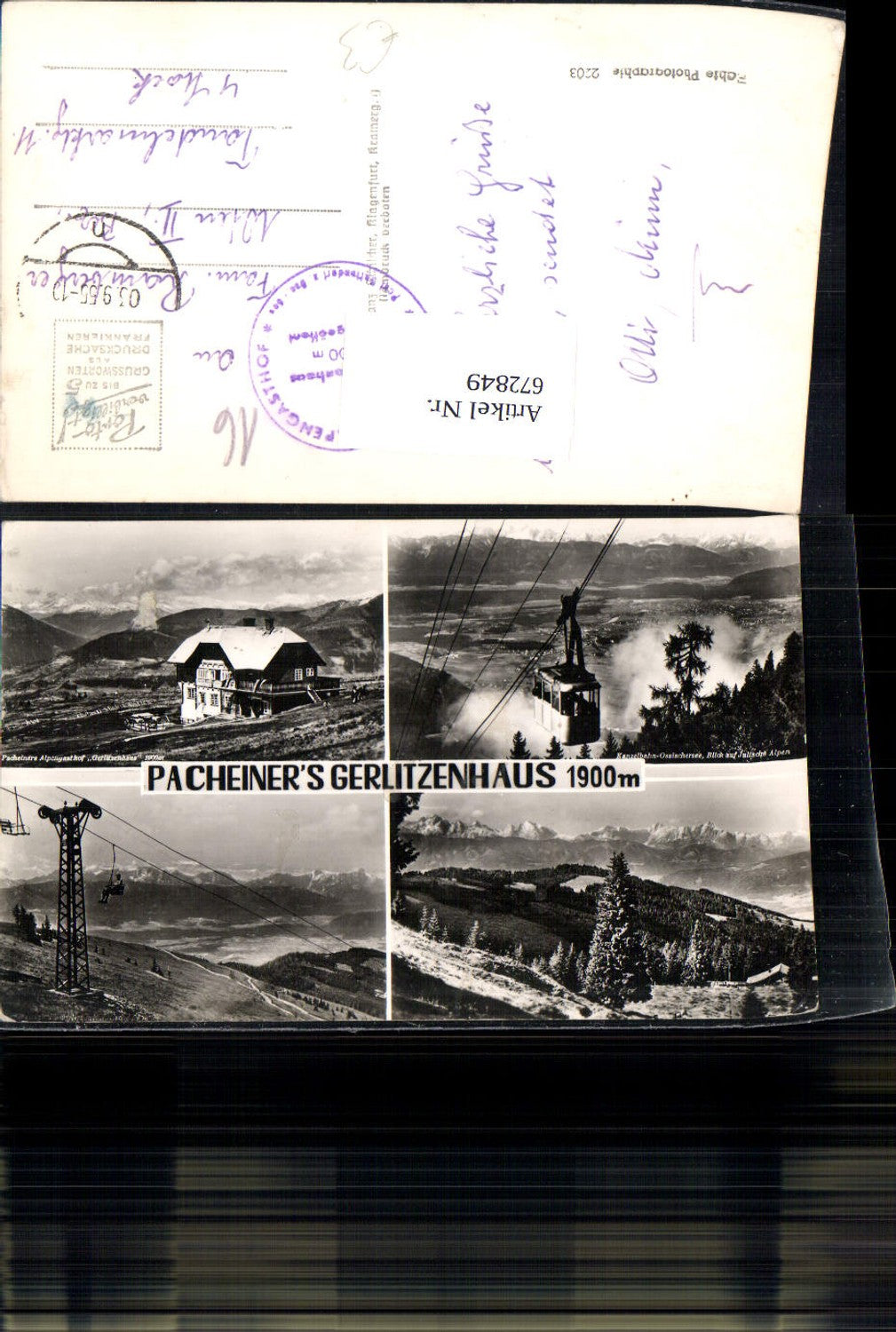 672849,Mehrbild Ak Treffen am Ossiacher See Pacheiners Gerlitzenhaus Seilbahn Gondel