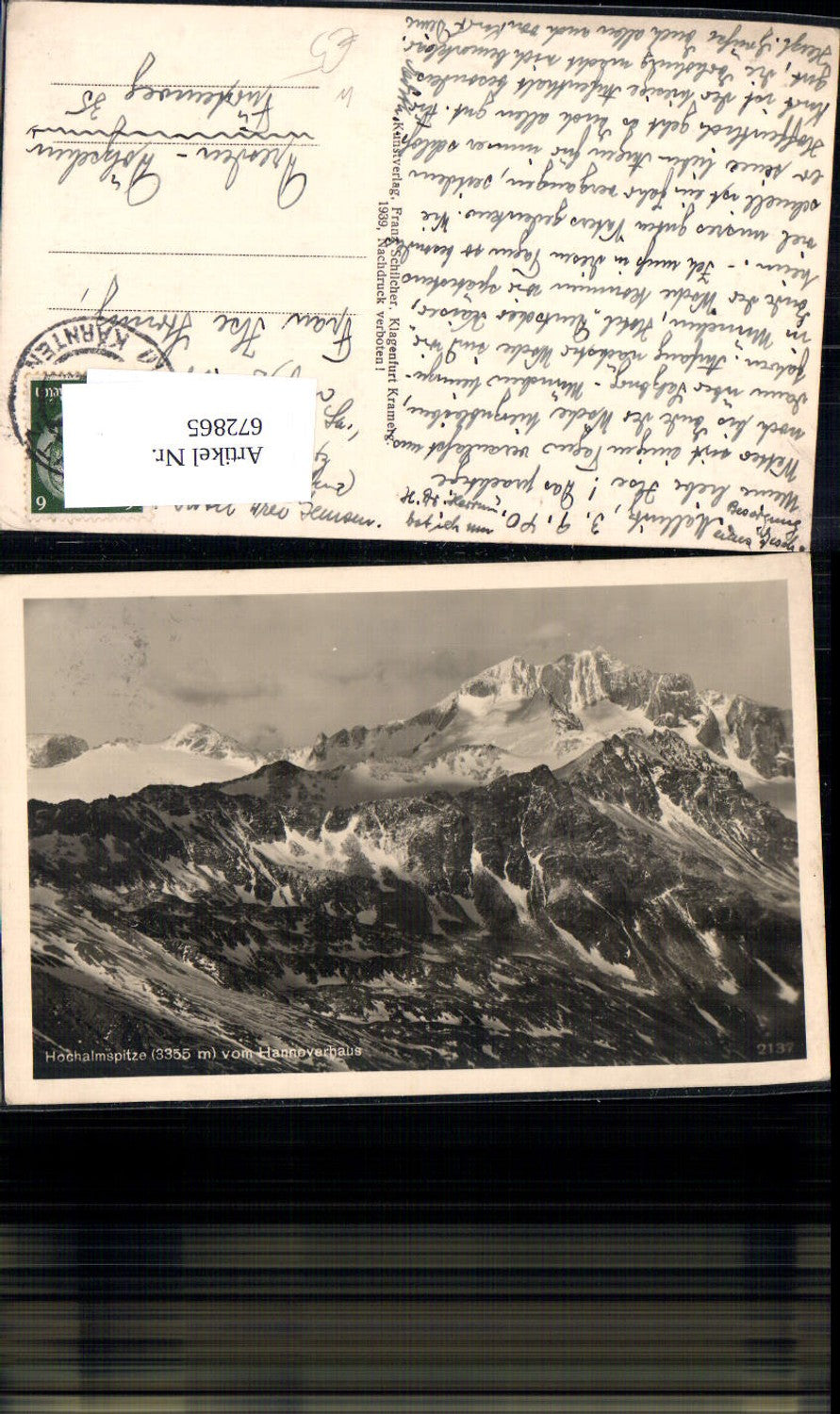 672865,Mallnitz Hochalmspitze m. Hannoverhaus