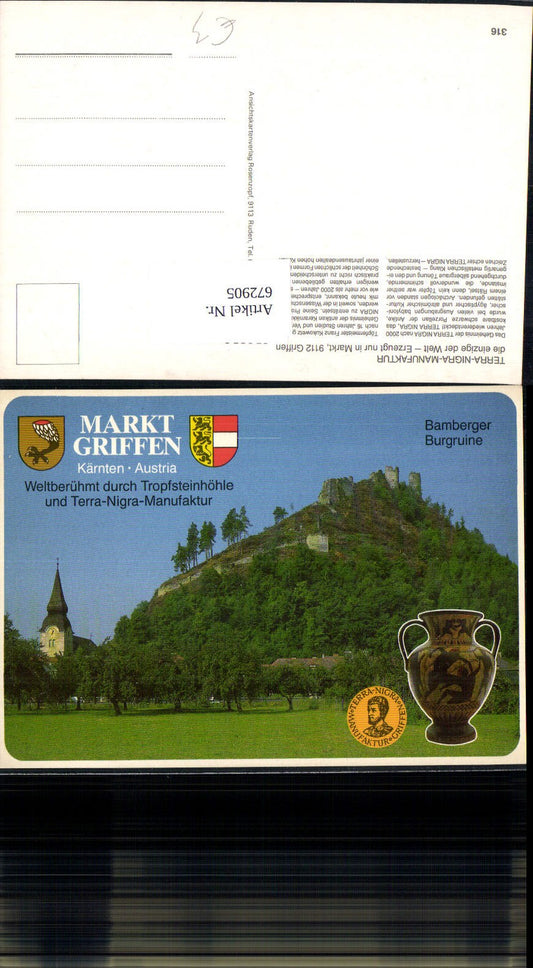 672905,Griffen Markt Griffen Bamberg Burgruine Terra-Nigra Manufaktur Reklame