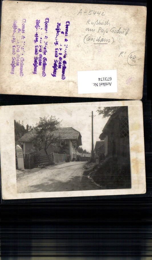 673174,seltene Foto-AK Rußbach am Pass Gschütt Gasthaus Grünwald b. Abtenau Hallein