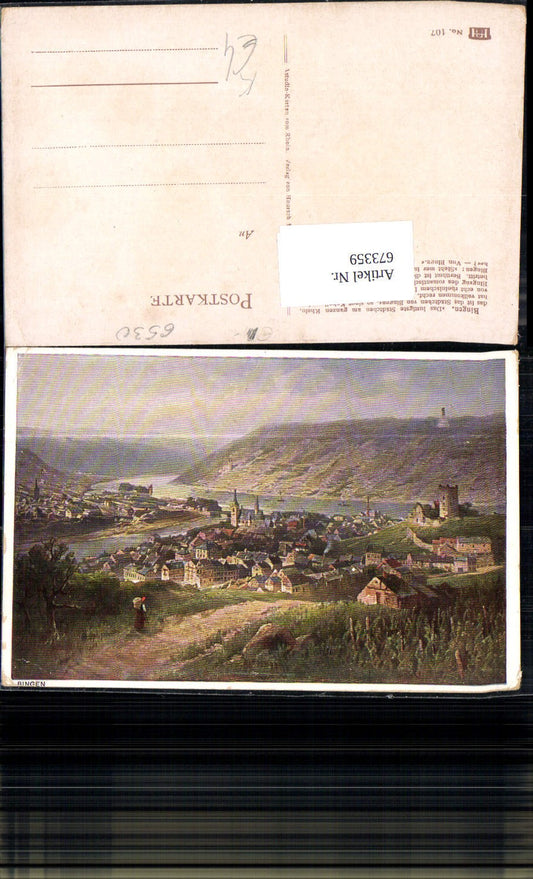 673359,Künstler Ak Bingen a. Rhein