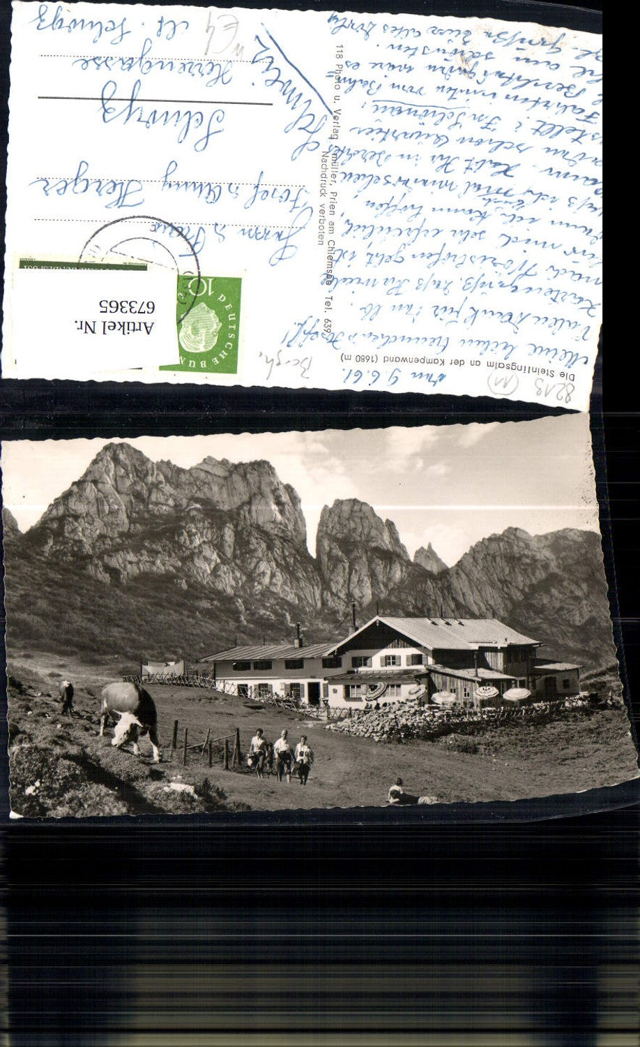 673365,Foto Ak Aschau im Chiemgau Kampenwand u. Steinlingalm