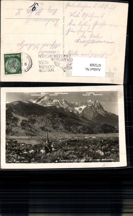 673369,Foto Ak Garmisch-Partenkirchen mit Zugspitze Waxenstein u. Alpspitze