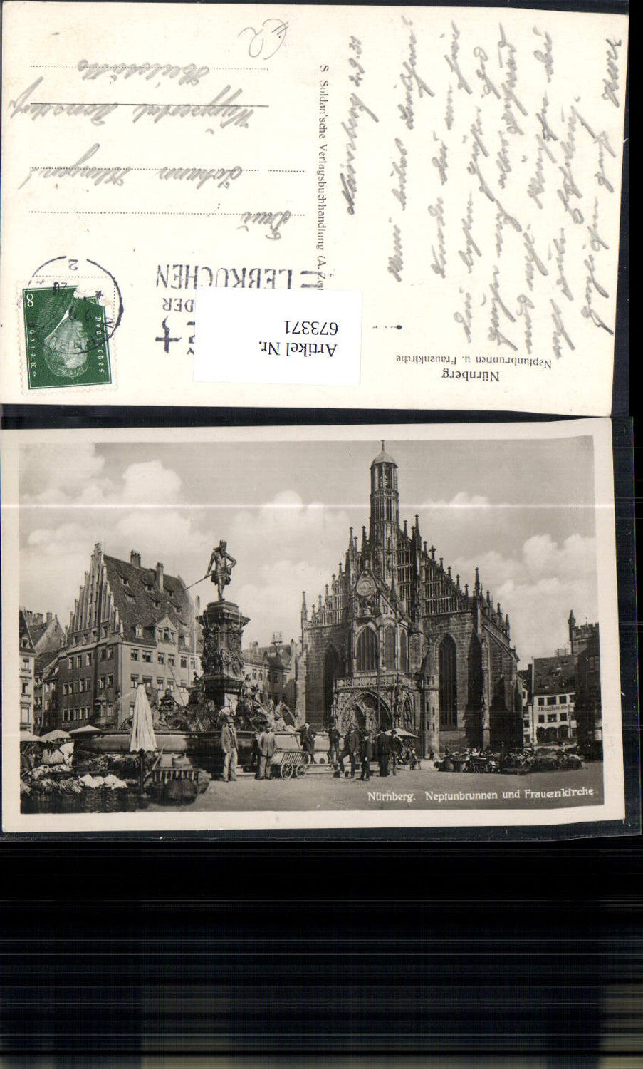 673371,Nürnberg Neptunbrunnen u. Frauenkirche