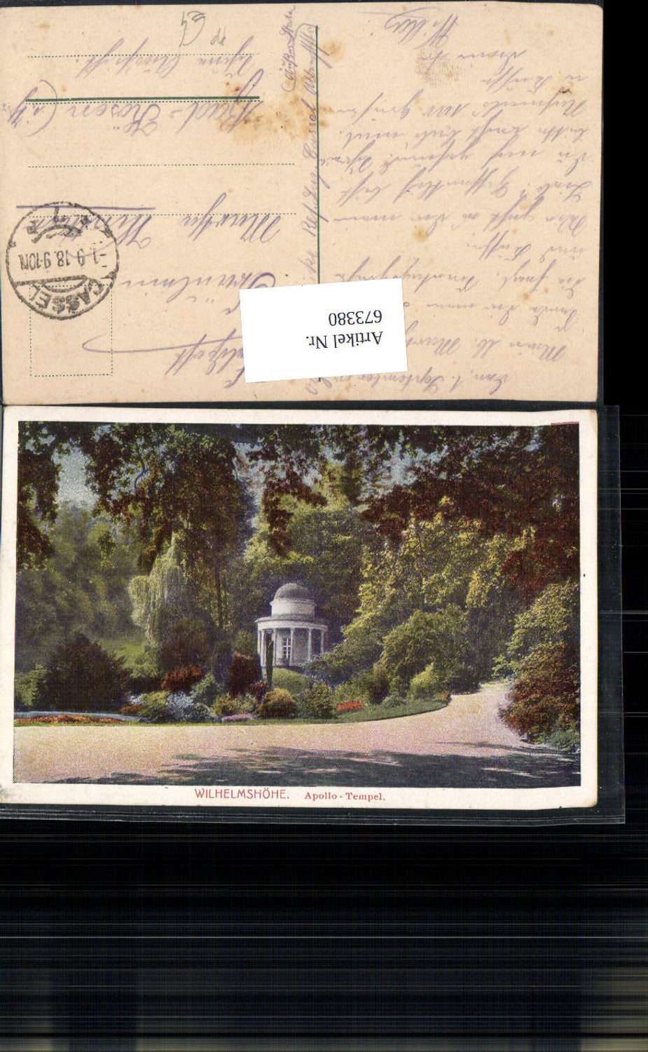 673380,Künstler Ak Kassel Wilhelmshöhe Apollo-Tempel Feldpost
