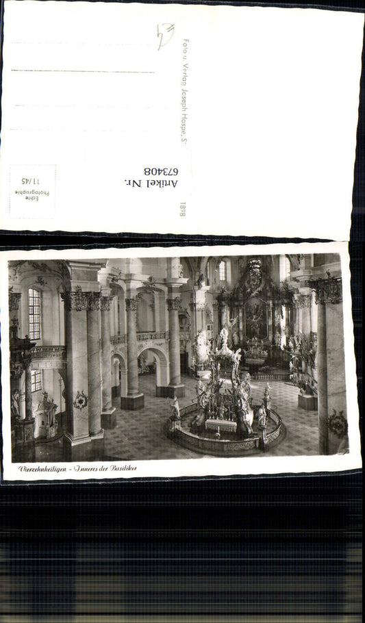 673408,Foto Ak Bad Staffelstein Vierzehnheiligen Inneres d. Basilika