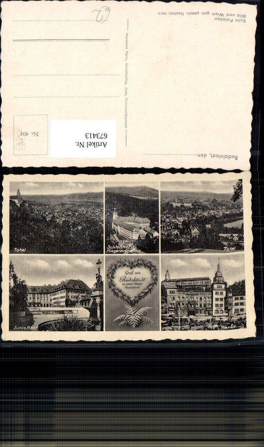 673413,Mehrbild Ak Rudolstadt Total Schlosshof Markt