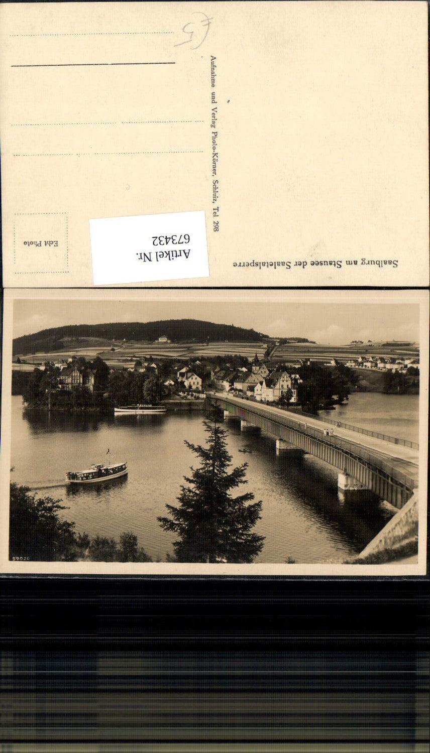673432, Photo Ak Bad Lobenstein Saalburg a. Stausee Saaletalsperre Talsperre