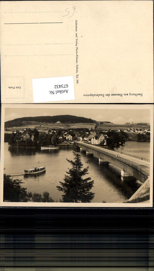 673432,Foto Ak Bad Lobenstein Saalburg a. Stausee Saaletalsperre Talsperre