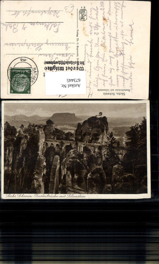 673445,Sächs. Schweiz Basteibrücke mit Lilienstein Lohmen Wehlen