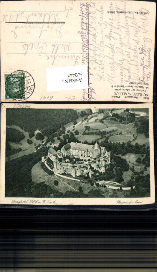 673447,Fliegeraufnahme Waldeck Schloss Waldeck Burghotel