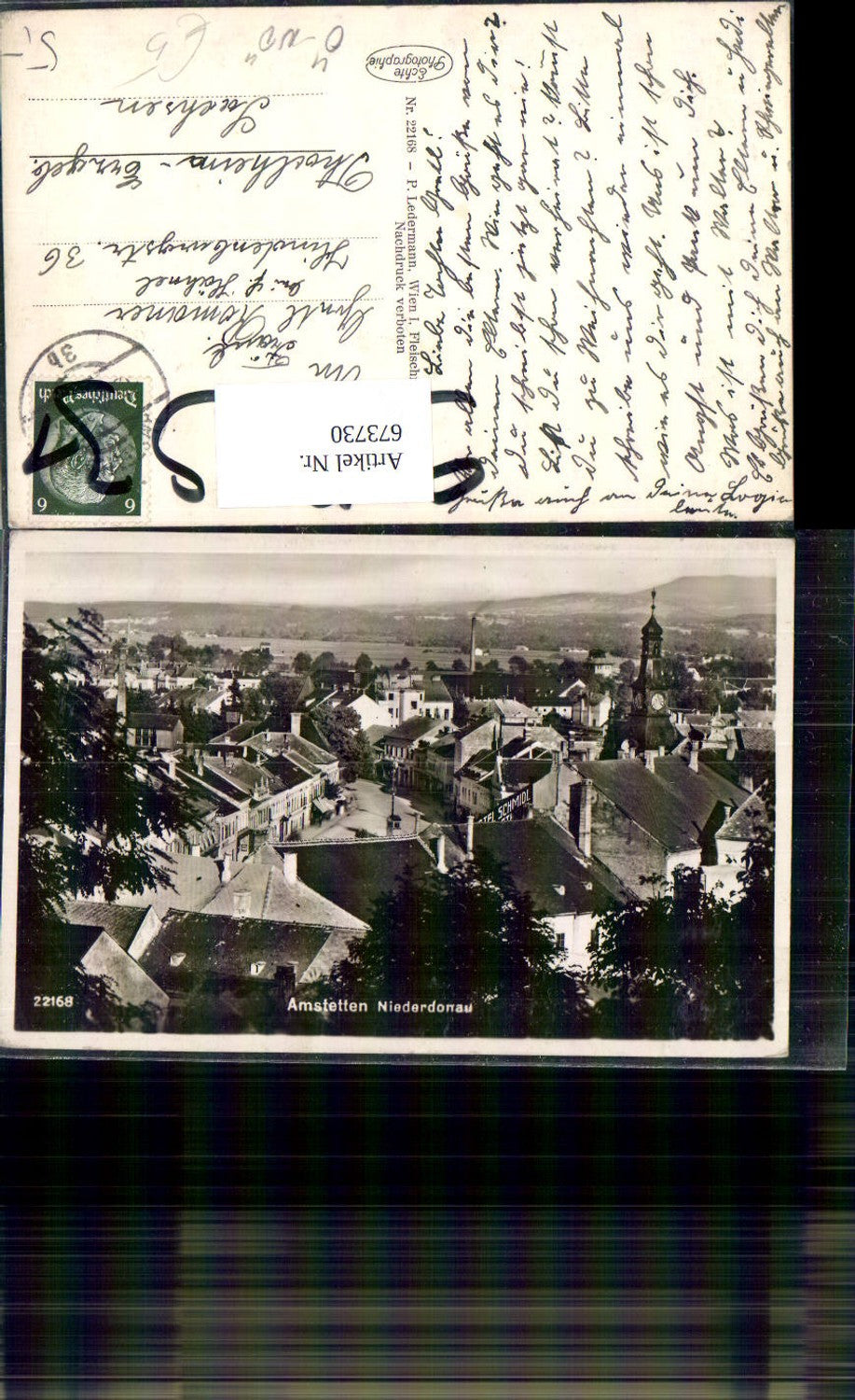 673730,Foto Ak Amstetten Ansicht Blick Richtung Hauptplatz