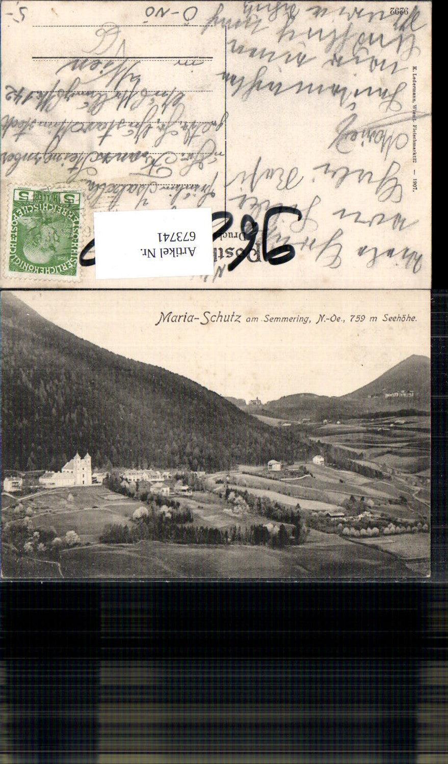 673741,Foto Ak Maria Schutz Schottwien pub K. Ledermann 9292