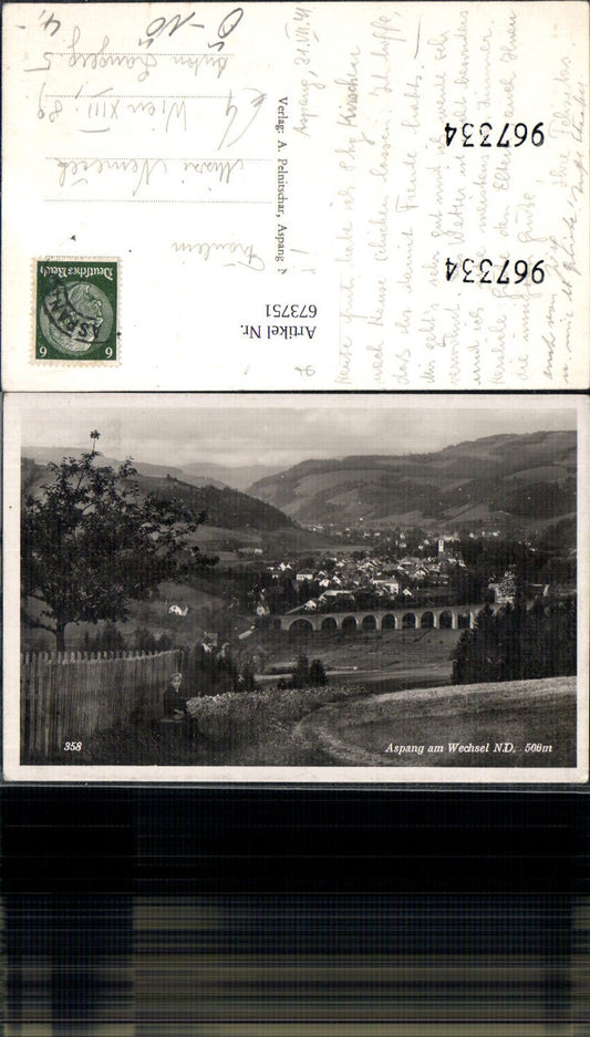 673751, Photo Ak Aspang a. Wechsel Viaduct Aspang Market