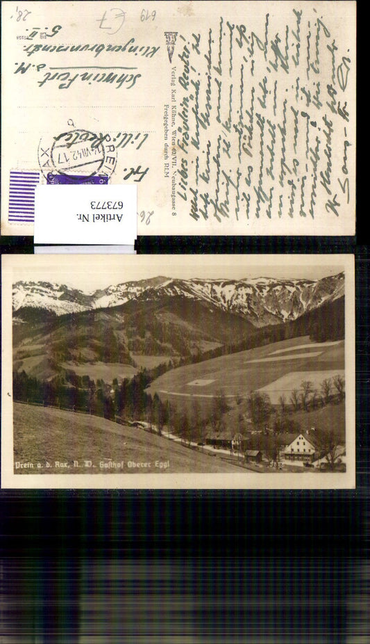 673773, Photo Ak Prein ad Rax Gasthof Oberer Eggl Reichenau an der Rax