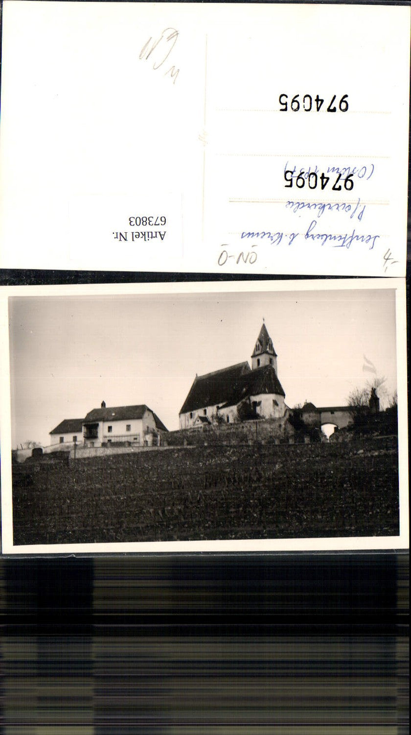 673803,Foto Ak Senftenberg b. Krems Pfarrkirche 1957 Ansicht