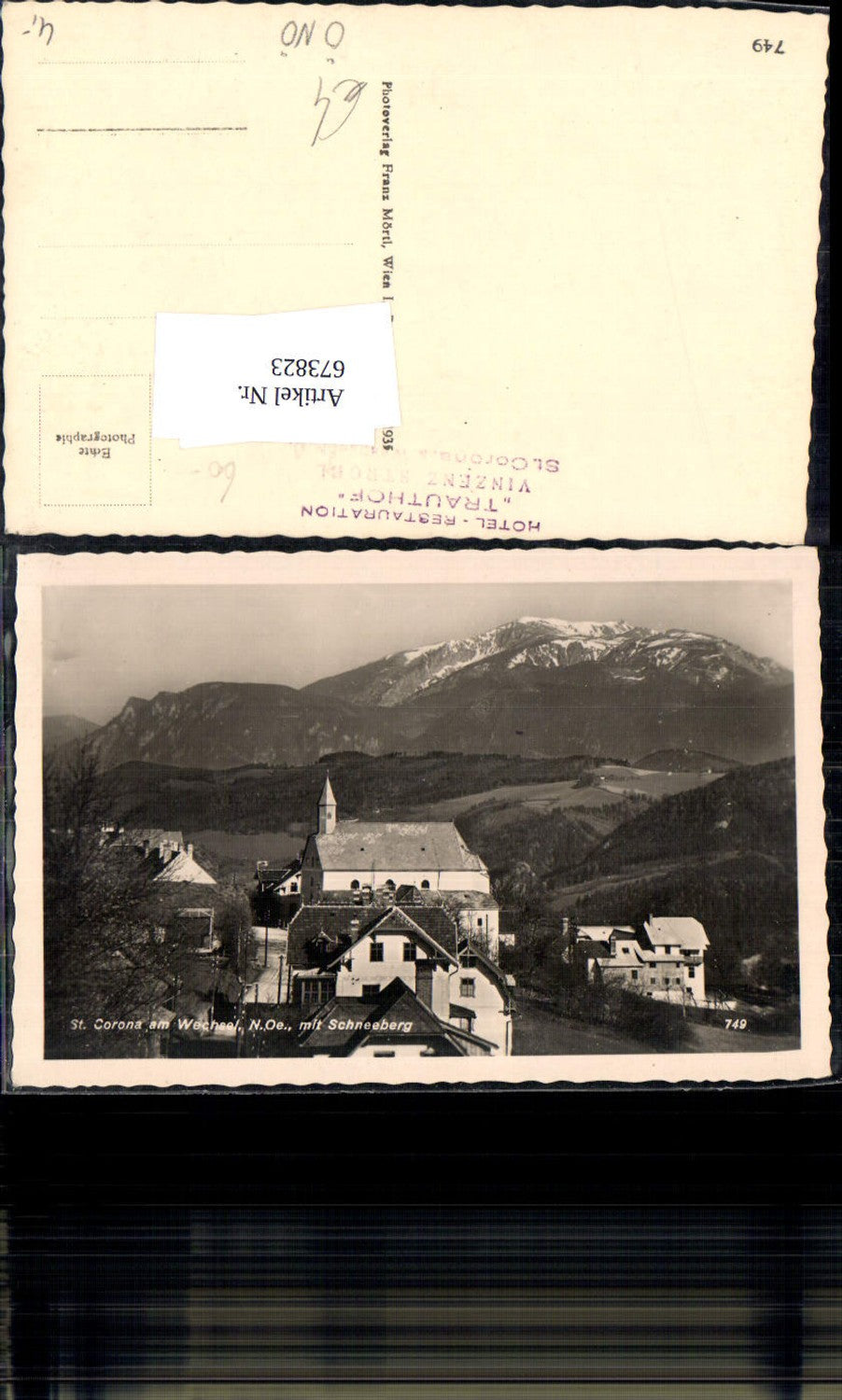673823,Foto Ak St Corona a. Wechsel Ansicht mit Schneeberg