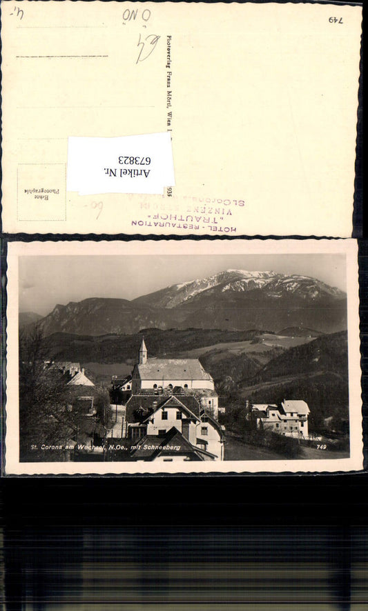 673823, Photo Ak St Corona a. Wechsel view with Schneeberg
