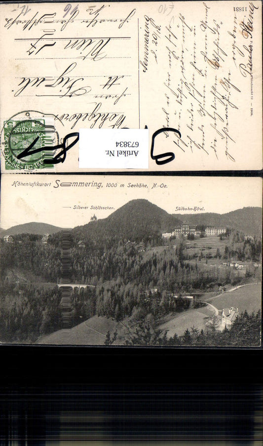 673834, Semmering spa town with Silver Castle, Südbahn Hotel pub P. Ledermann 11831