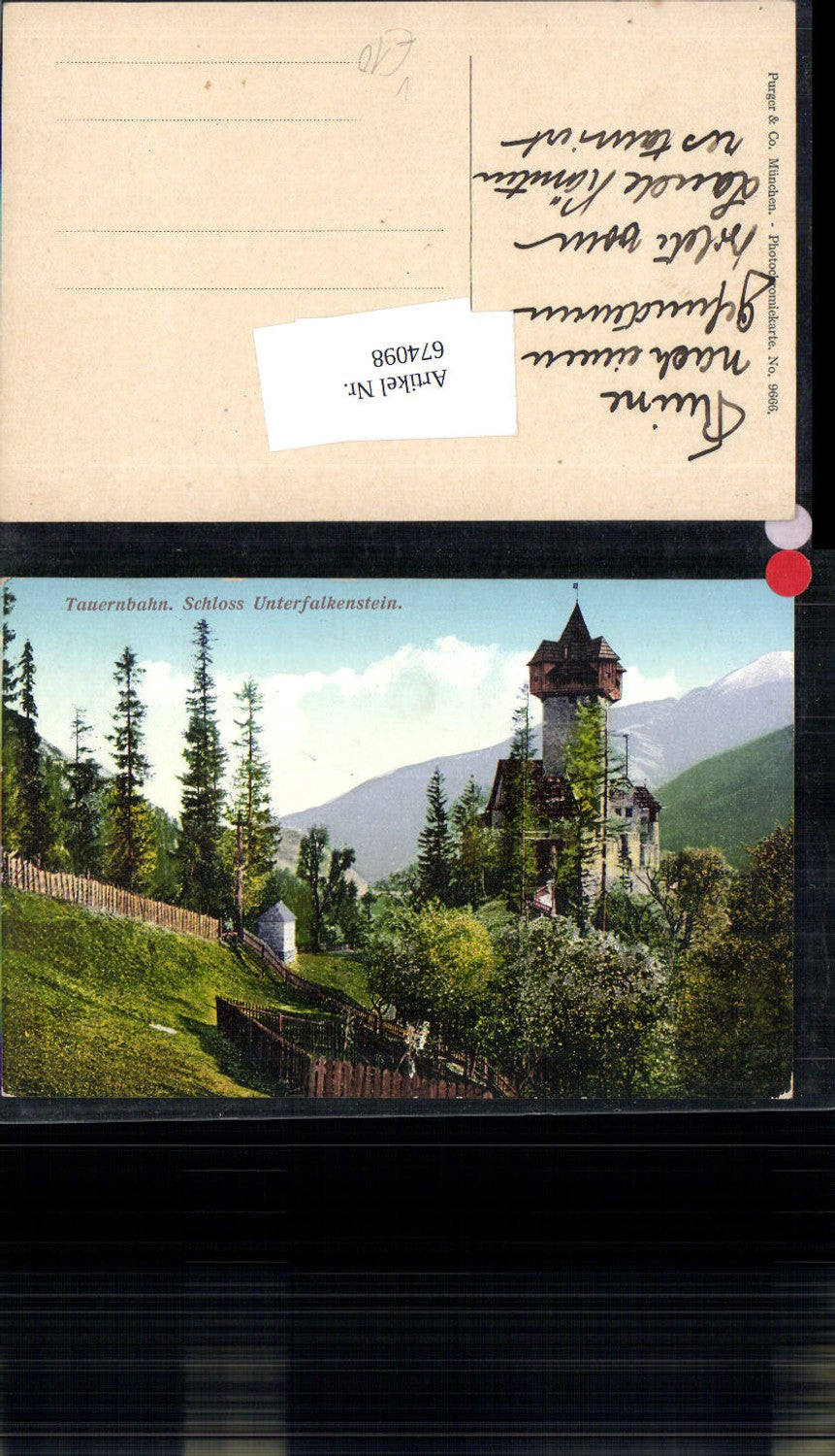 674098,Tauernbahn Schloss Unterfalkenstein Obervellach Falkenstein Pfaffenberg