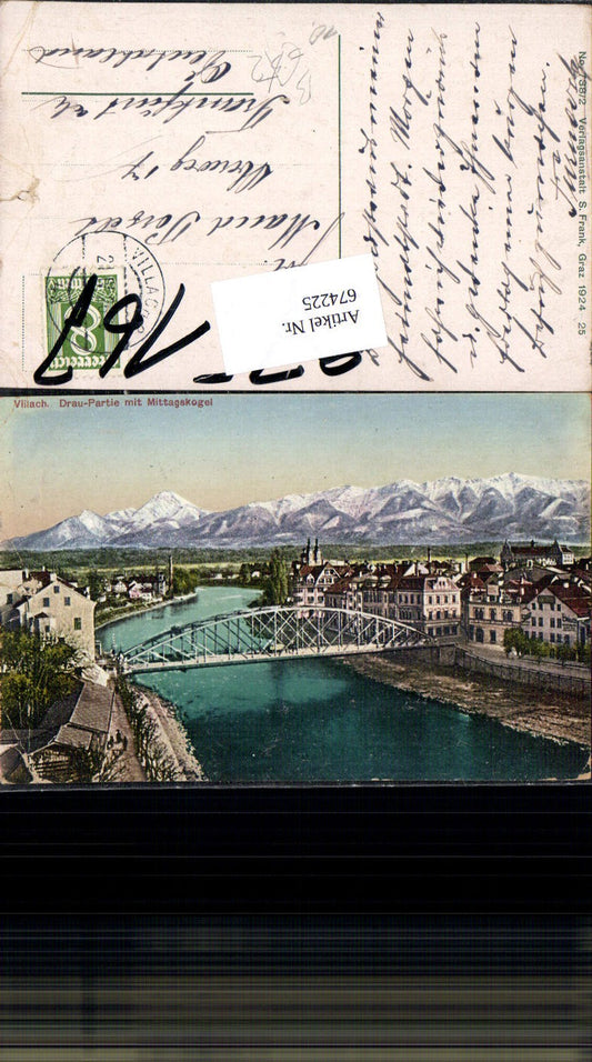 674225,Villach Drau Partie Brücke