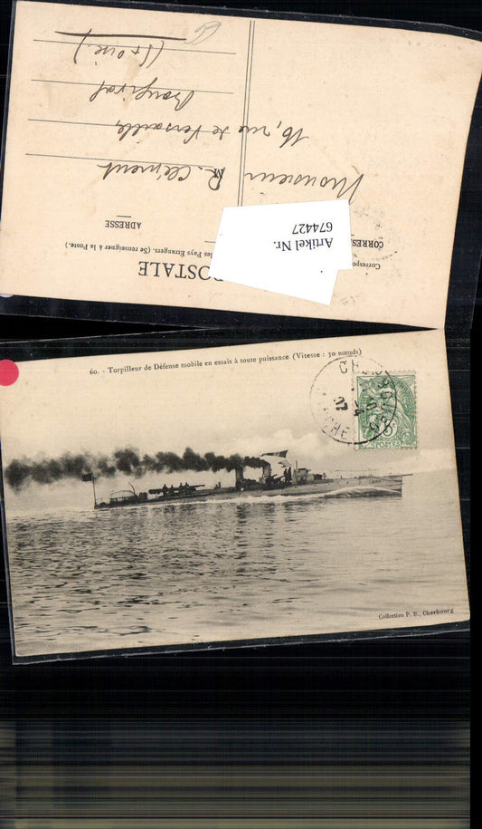 674427,Cherbourg Torpilleur Topedoschiff Kriegsschiff Marine