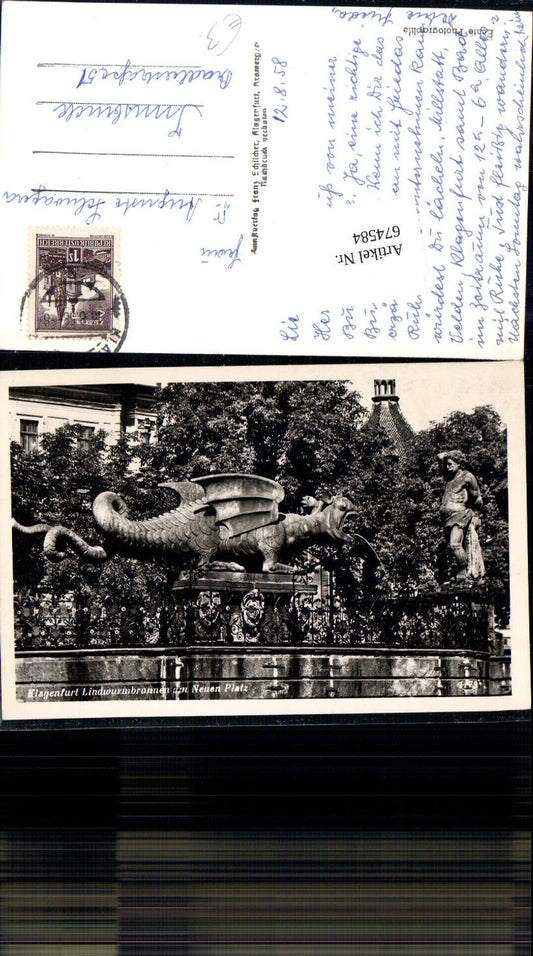 674584,Klagenfurt Lindwurm Lindwurmdenkmal