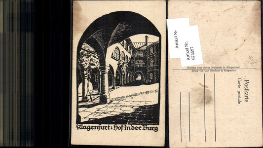 674597,Künstler AK Kislinger Klagenfurt Hof in der Burg