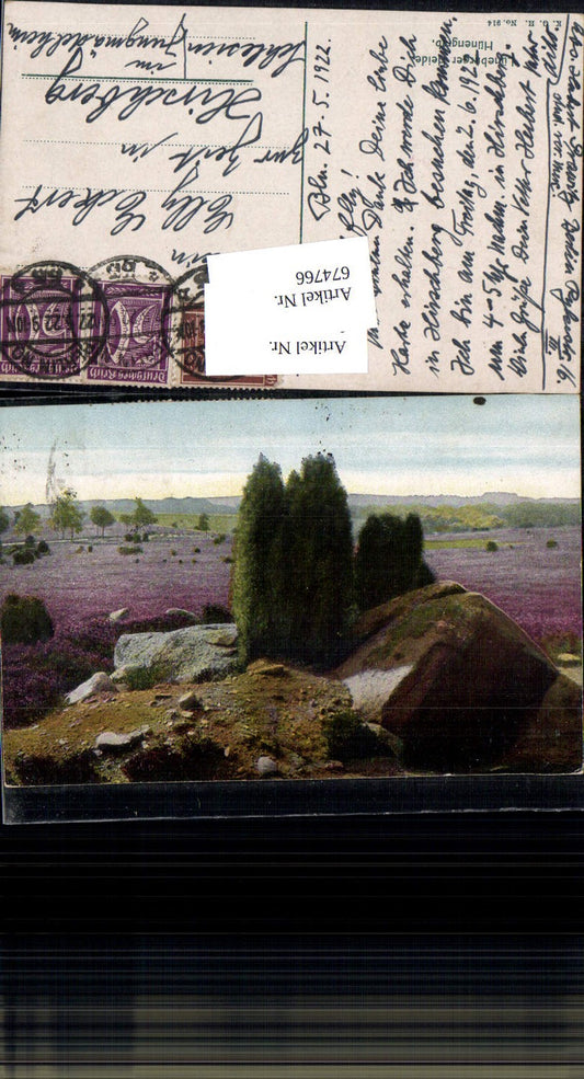 674766,Lüneburger Heide Hünengrab gel. n. Hirschberg Schlesien