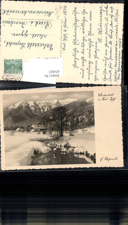 674883,seltene Foto-AK Bad Ischl Salzkammergut Winterbild pub Bährendt Erich