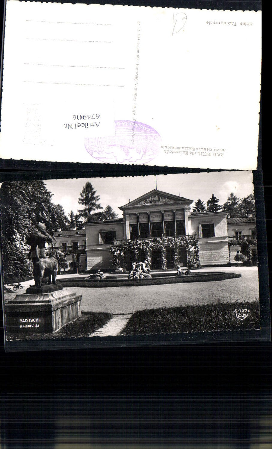 674906,Bad Ischl Salzkammergut Kaiserliche Villa pub Cosy S 727a