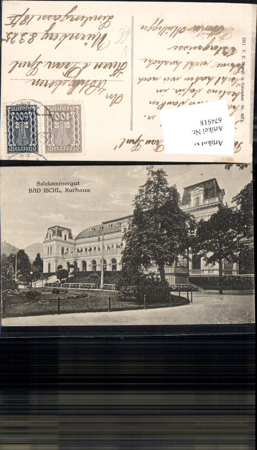674918,Bad Ischl Salzkammergut Kurhaus pub F.E. Brandt 4971