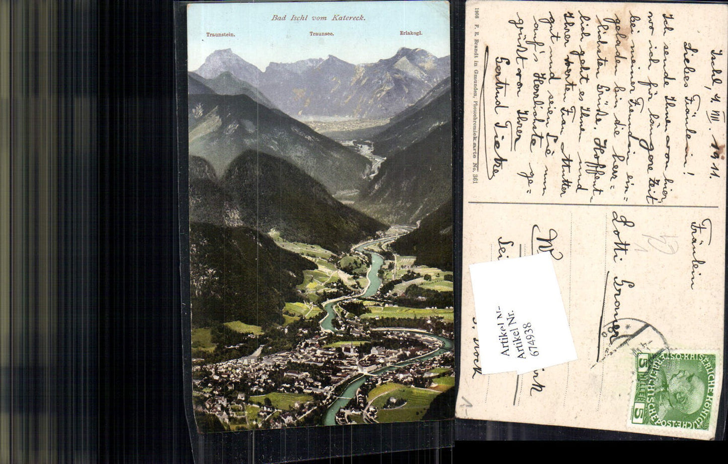 674938,Bad Ischl Salzkammergut vom Katereck pub F.E. Brandt 361