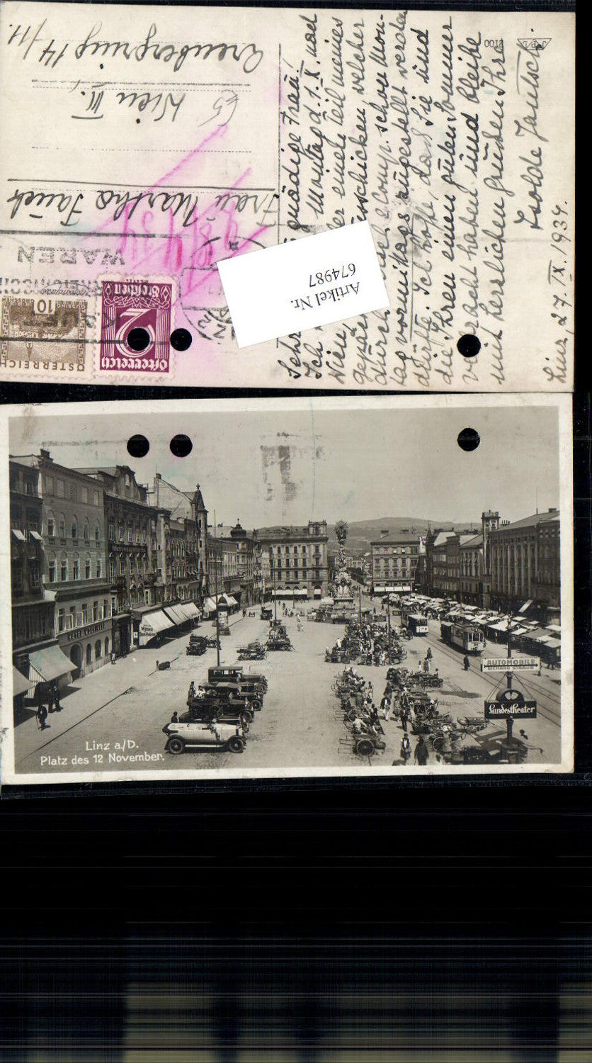 674987,Linz an der Donau Platz des 12. November Autos Oldtimer