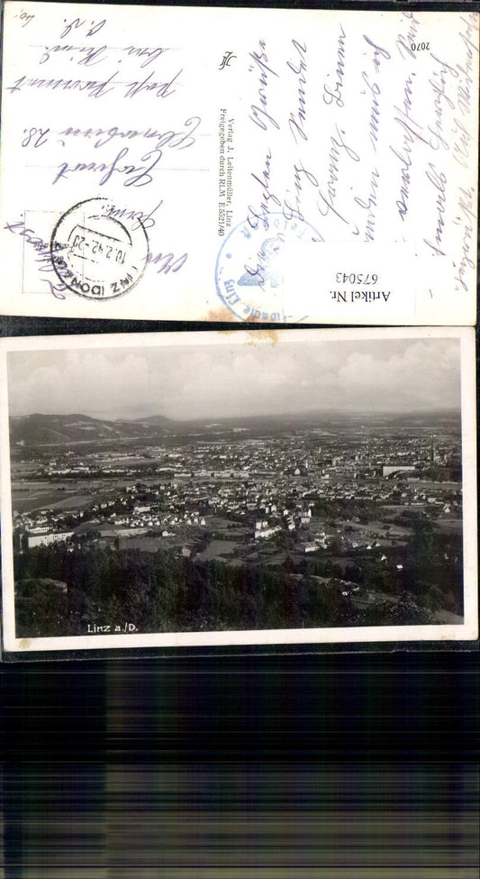 675043,Linz an der Donau Feldpost n. Ebnerbau Pramet Ried im Innkreis 1942