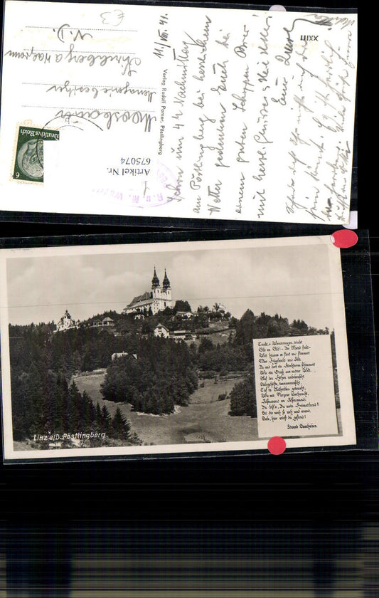 675074,Linz an der Donau Pöstlingberg Spruch Eduard Samhaber