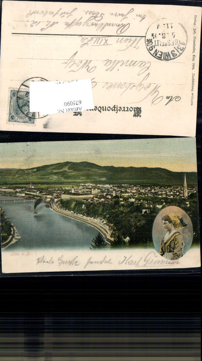 675090,Linz an der Donau Linzerin Tracht Oberösterreich