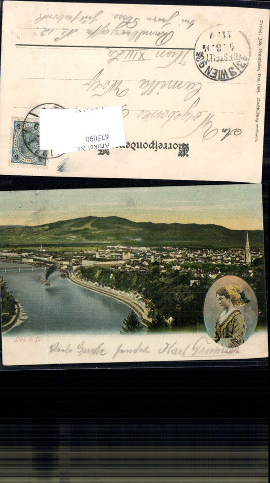 675090,Linz an der Donau Linzerin Tracht Oberösterreich