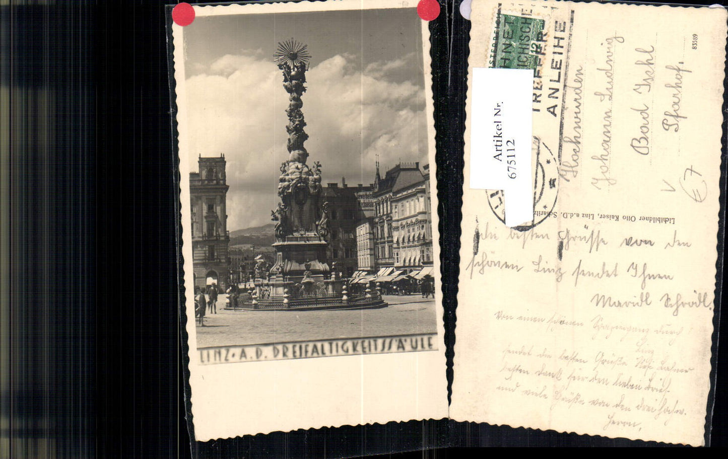 675112,Linz an der Donau Dreifaltigkeitssäule pub Otto Kaiser