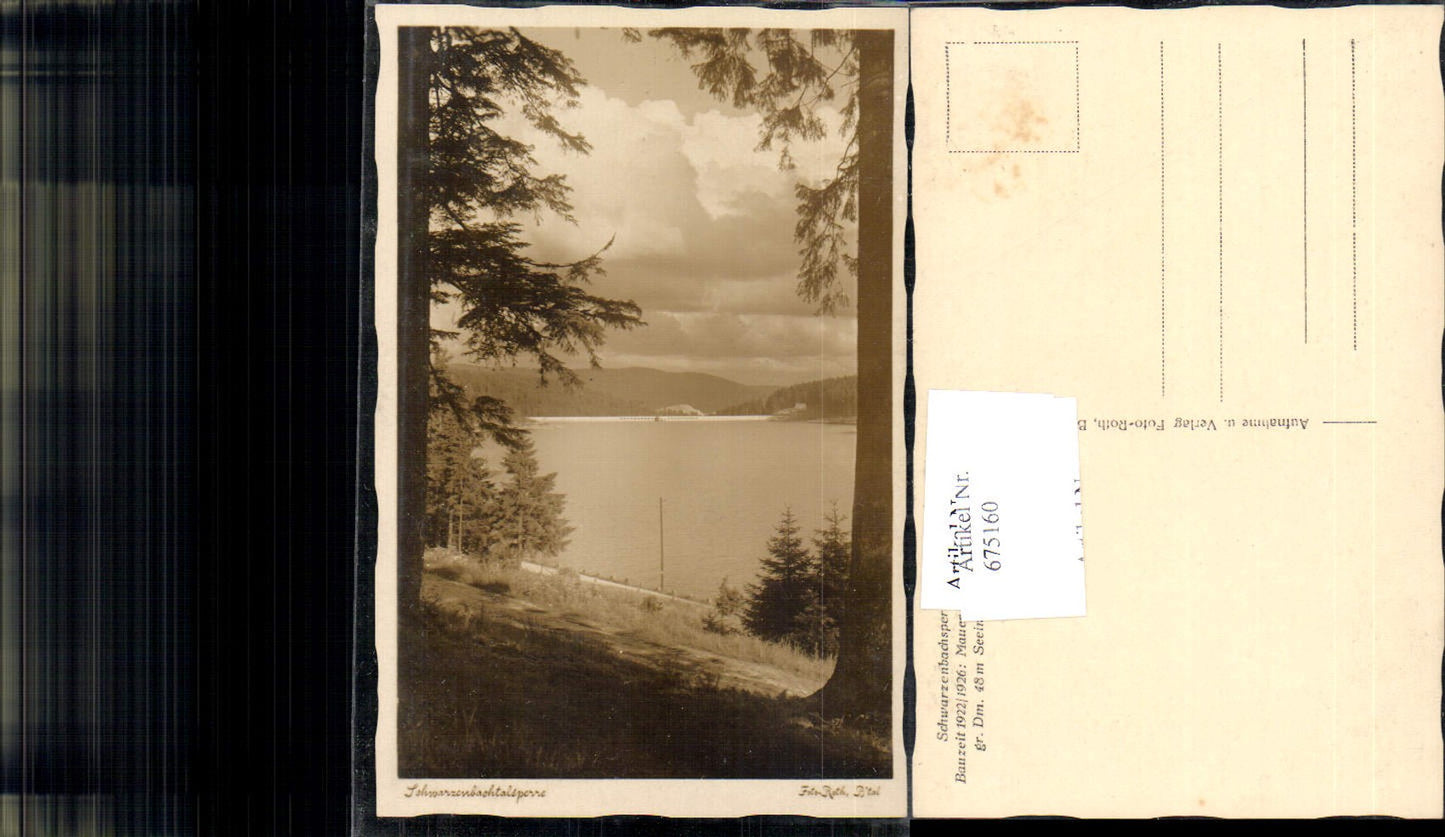 Foto-AK Foto Roth Bühlertal Schwarzenbachsperre Murgwerk Talsperre Forbach
