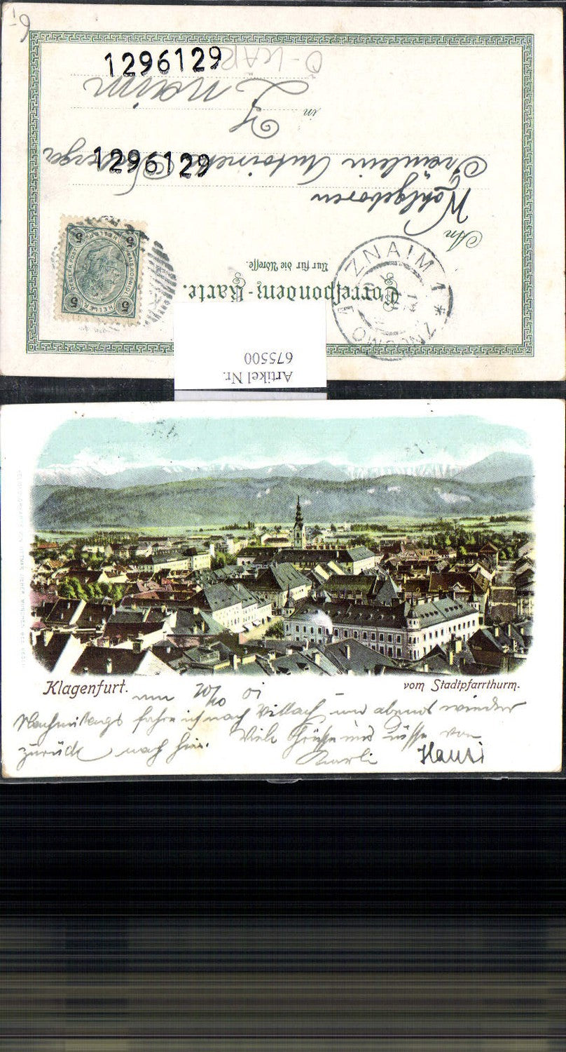 675500,Lithographie Klagenfurt 1901