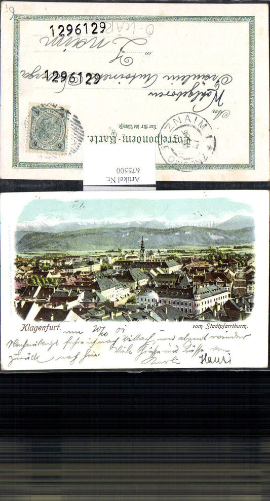675500,Lithographie Klagenfurt 1901