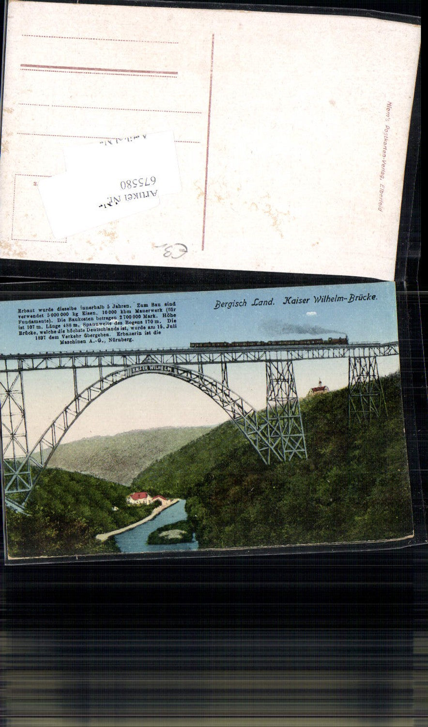 675580,Bergisches Land Kaiser Wilhelm Brücke Burg