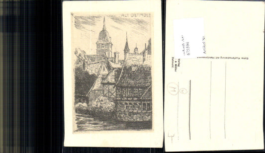 675594,Radierung Alt-Detmold Handpressendruck