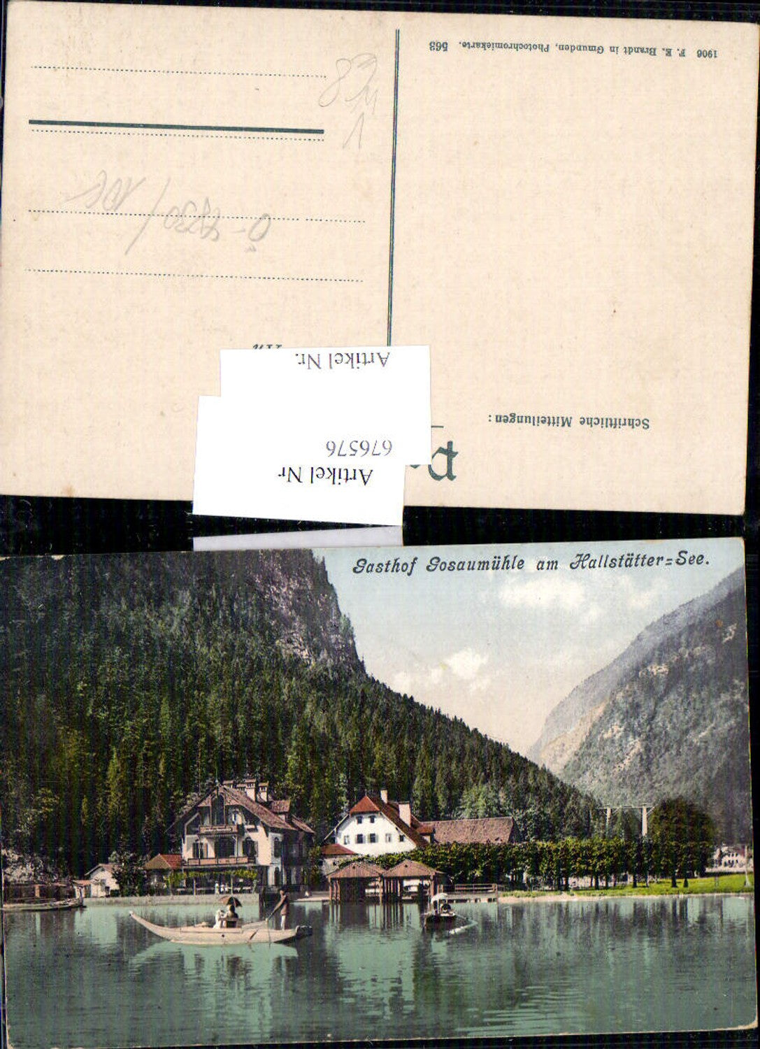 676576,Gasthaus Gosaumühle am Hallstättersee Gosau Hallstatt pub Brandt 563