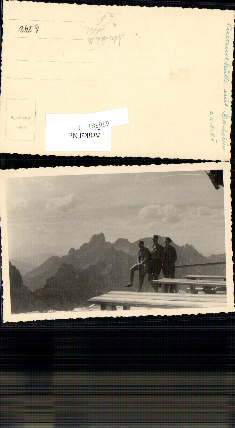 676581,Foto-AK Adamekhütte m. Dachstein b. Gosau Soldaten