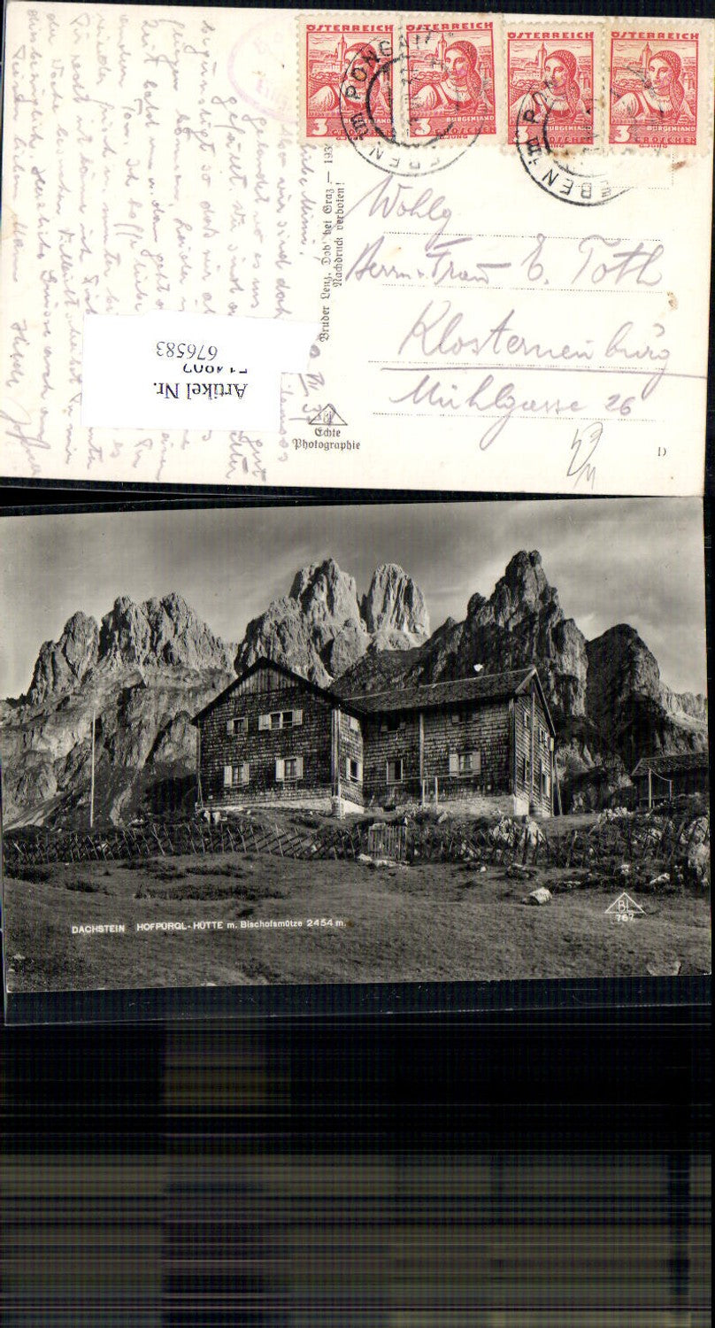 676583,Dachstein Hofpürgl Hütte Bischofsmütze Gosau