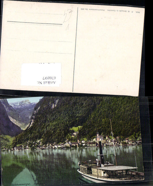 676697,Hallstatt am Hallstättersee Boot Dampfer pub Brandt 286